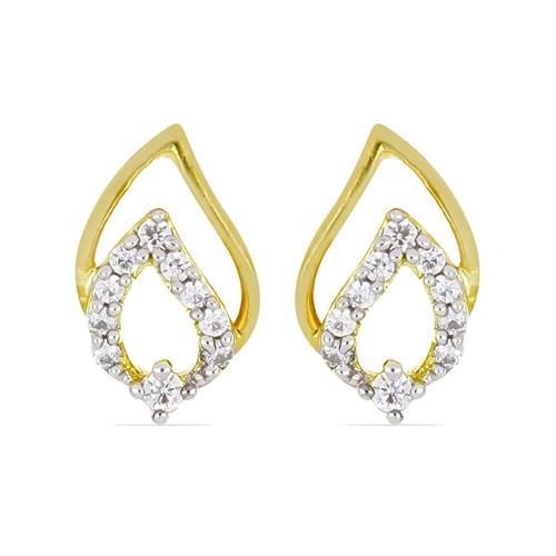 BUY NATURAL WHITE DIAMOND GEMSTONE 14K GOLD CLASSIC EARRINGS